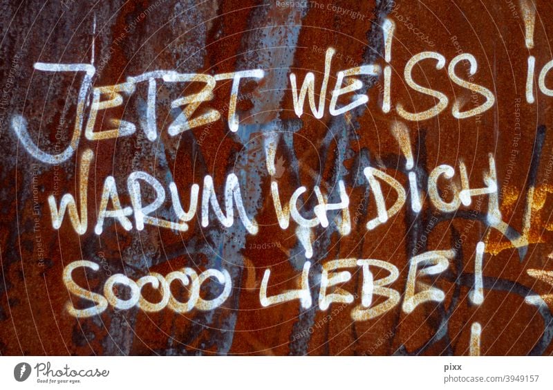 It's about time... Bochum The Ruhr corten steel graffiti Daub Text Love Declaration of love Rust Steel Westpark Summer Future planning Family planning Safety