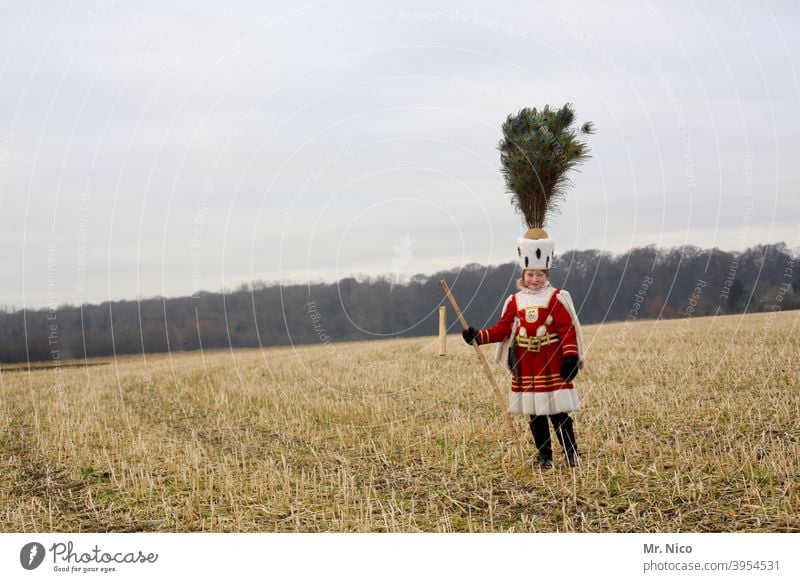 Cologne farmer peasant Agriculture Nature Harvest Field Costume Landscape Stubble field Rural costumed Carnival carnival triumvirate Sky cologne farmer flail