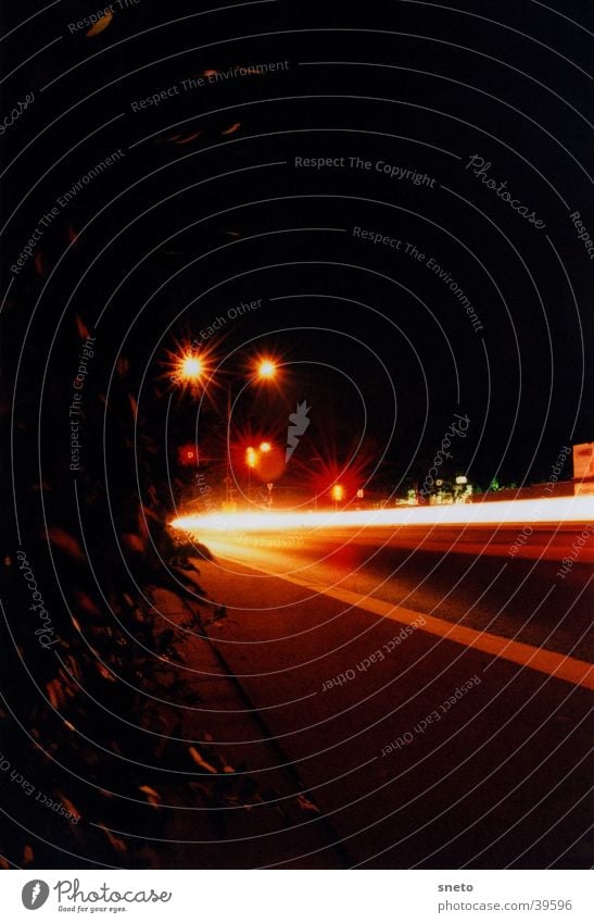 Frankfurter Street Night Long exposure Town Cycle path Traffic light Transport Car