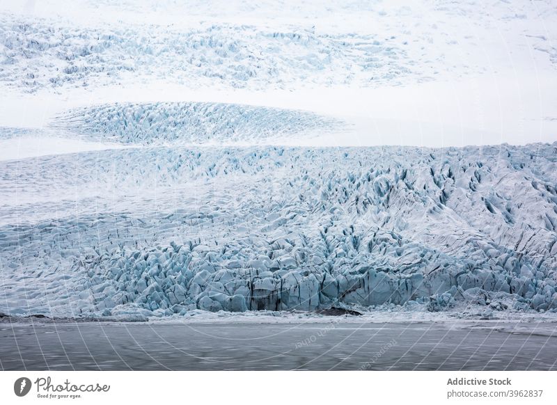 Frozen snowy seashore in winter ice frozen landscape beach cold glacier scenery iceland spectacular coast north freeze wintertime arctic seaside frost nature