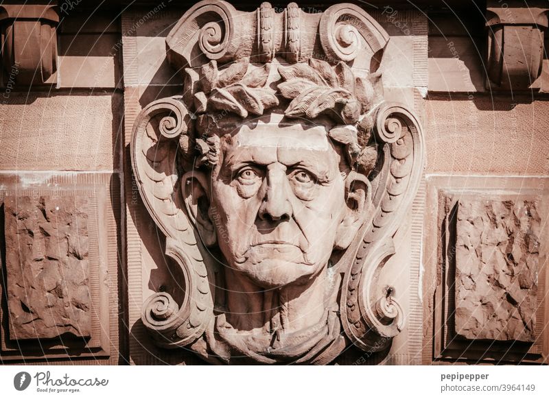 Stone face on a bridge in Berlin Bridge Architecture Spree Capital city Germany Spreebogen Seat of government Face Sculpture Nose eyes Mouth portrait ears