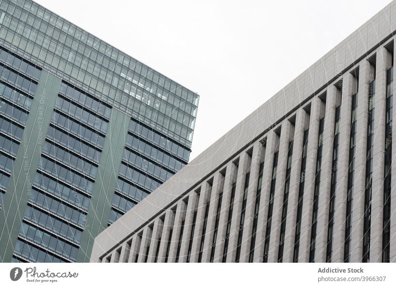 Background of business building facades in the city street architecture skyline window skyscraper metropolis tower city landscape urban office view