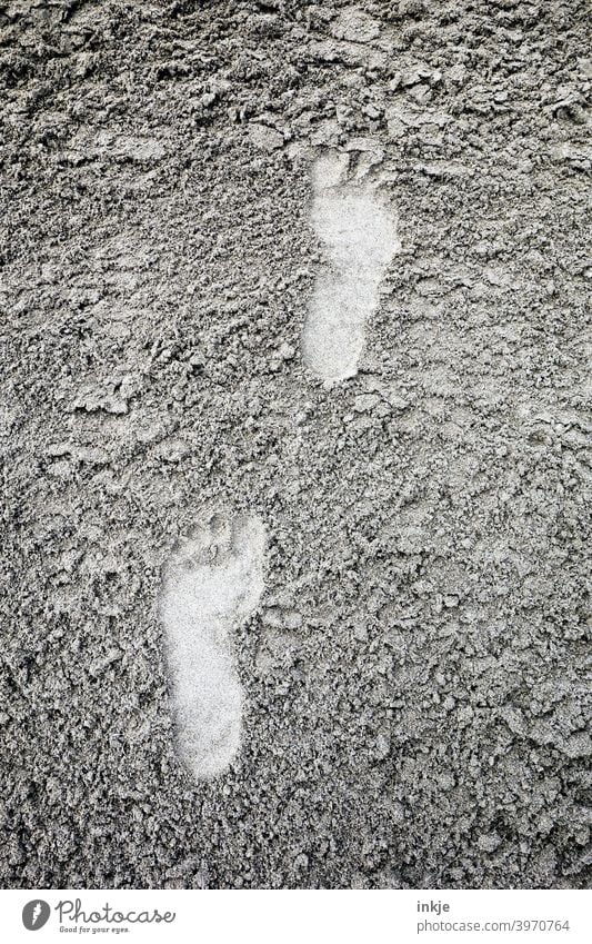 Barefoot to the sea Exterior shot Tracks footprints Sand Sandy beach Colour photo Deserted structure Soft Imprint Vacation & Travel Summer vacation Footprint