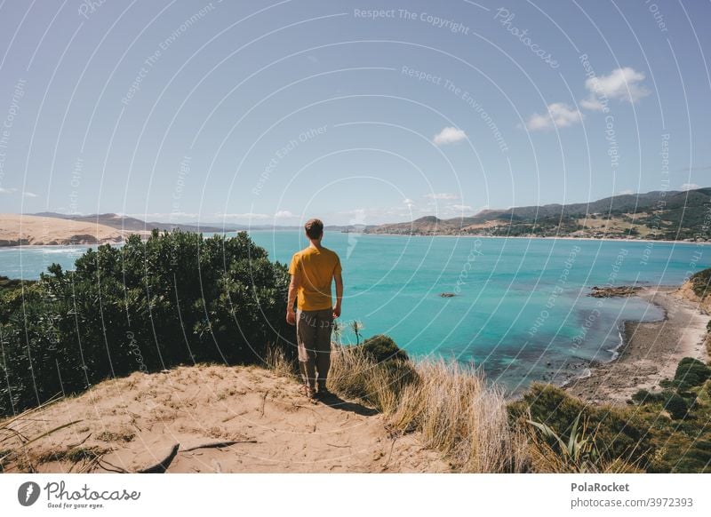 #AS# Magic Sea Beach and sea Green Ocean Blue whitewash Camping bank coast Sky Landscape travel Summer Waves on one's own untreated Wild Water Sand hikers