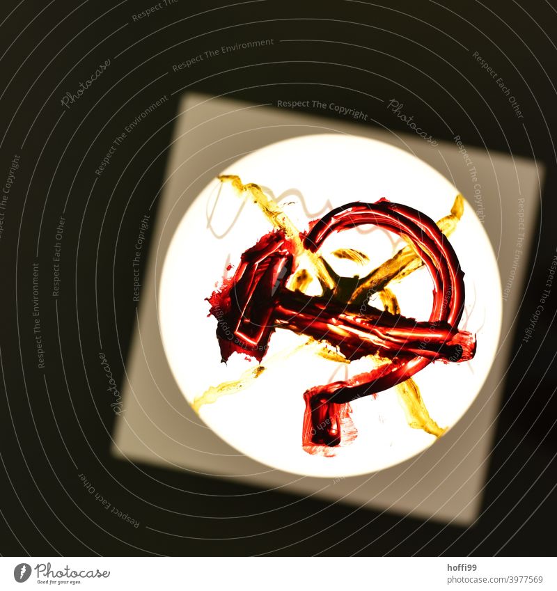 Hammer and sickle - painted hammer and sickle Symbols and metaphors Communism Politics and state Soviet Union Tool Socialism Might Russia Sign Revolution