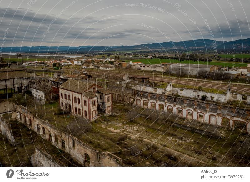 Aerial view of abandoned former mining sites peñarroya-pueblonuevo Spain Industry Lost Places adventure aerial landscape aerial photography ancient Andalusia