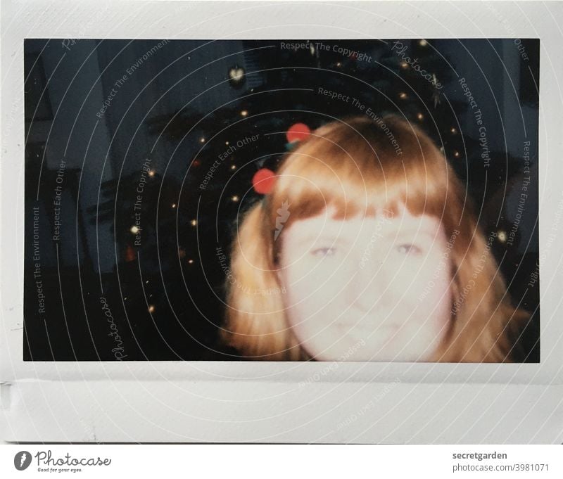 Better overexposed than underexposed. test test photo exposure errors Exposure Overexposure Analog Polaroid Christmas & Advent celebrations Joy Red-haired Woman