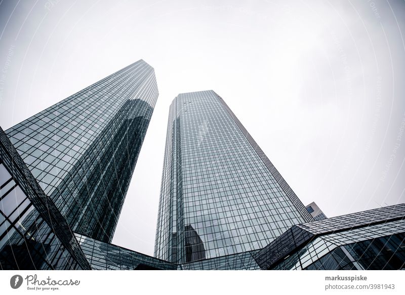 Modern office bank building skyscraper Frankfurt Frankfurt am Main Style architecture city cladding design district edge facade face finance flow front frontage