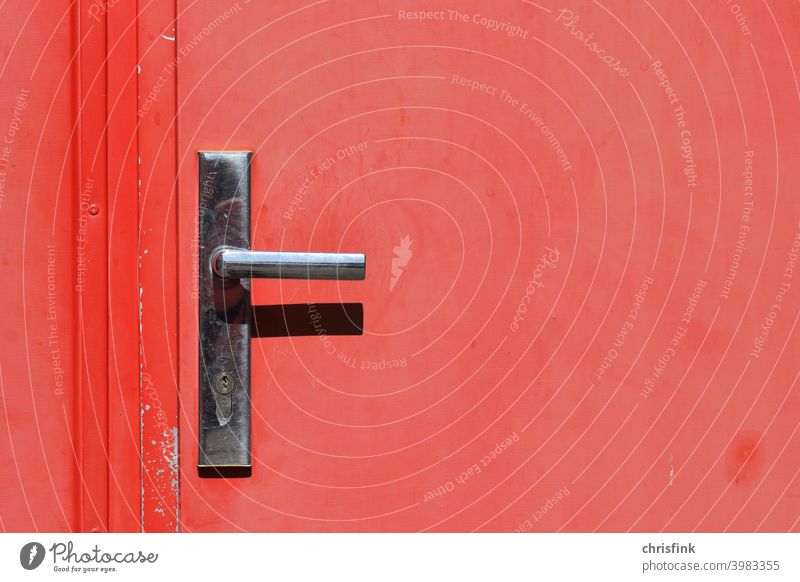 red door Red Entrance Front door Blue House (Residential Structure) Building Facade Manmade structures handle Silver Architecture