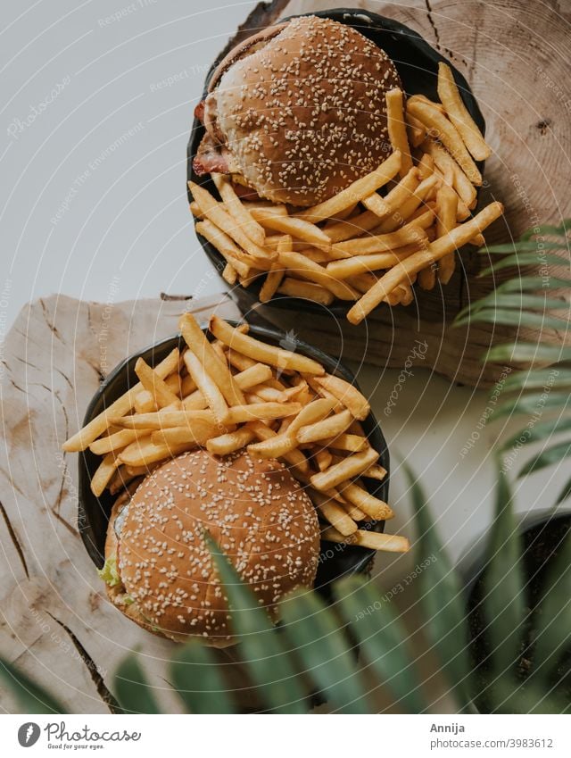 burgers and fries home made french fries fast food plate dinner lunch Fast food French fries Delicious Plate Appetite Eating