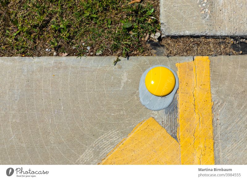 The lost egg - yellow street markings background tarmac transport abstract black texture surface road color urban lane design city closeup transportation