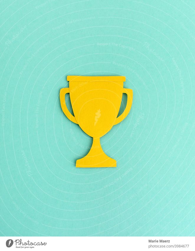 Paper cup silhouette award winners Cup (trophy) paper cut Illustration Minimalistic Abstract Silhouette Neutral Background Design Success strength Quality