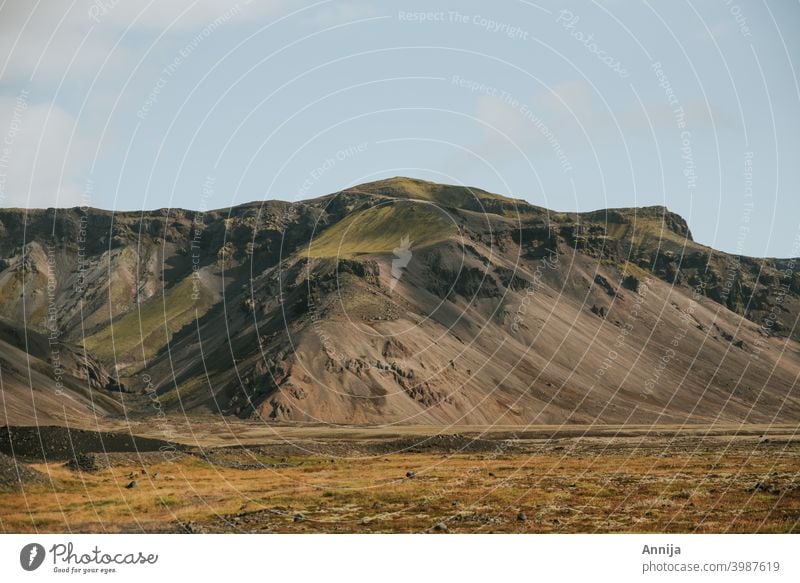 volcano iceland green landscape desert Iceland Colour photo mountains volcanic landscape Far-off places volcanoes