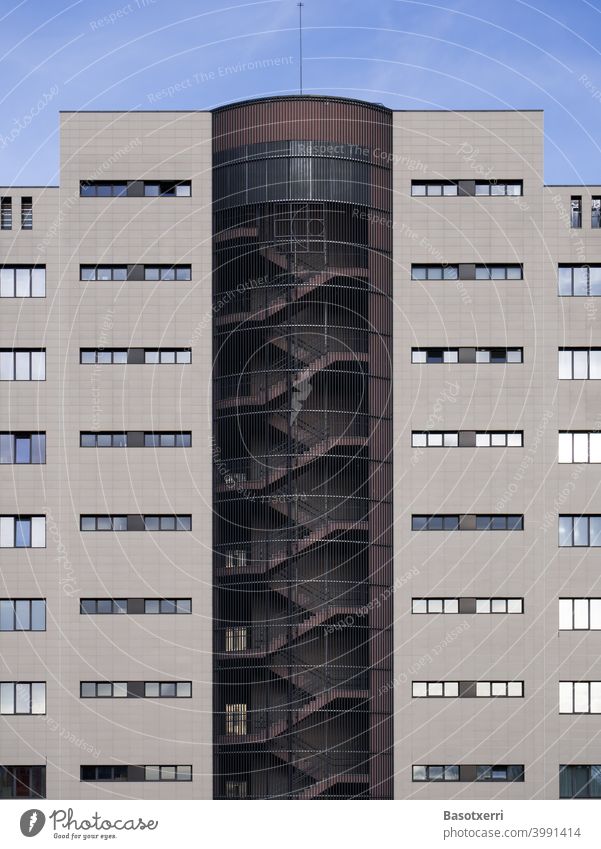 The back of the hospital building with fire escape Building Architecture House (Residential Structure) Window Facade Deserted Exterior shot Colour photo