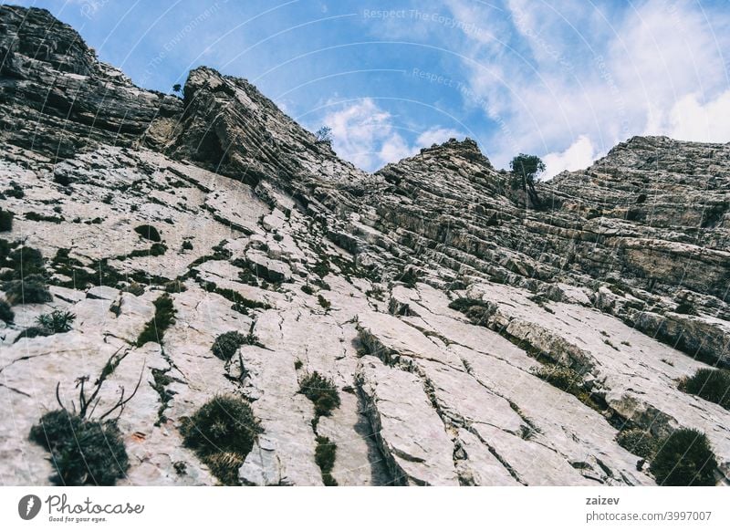 cloudy day in the mountains of the natural park of the ports, in tarragona (spain). eroded layered photography canyon nature outdoors travel destinations