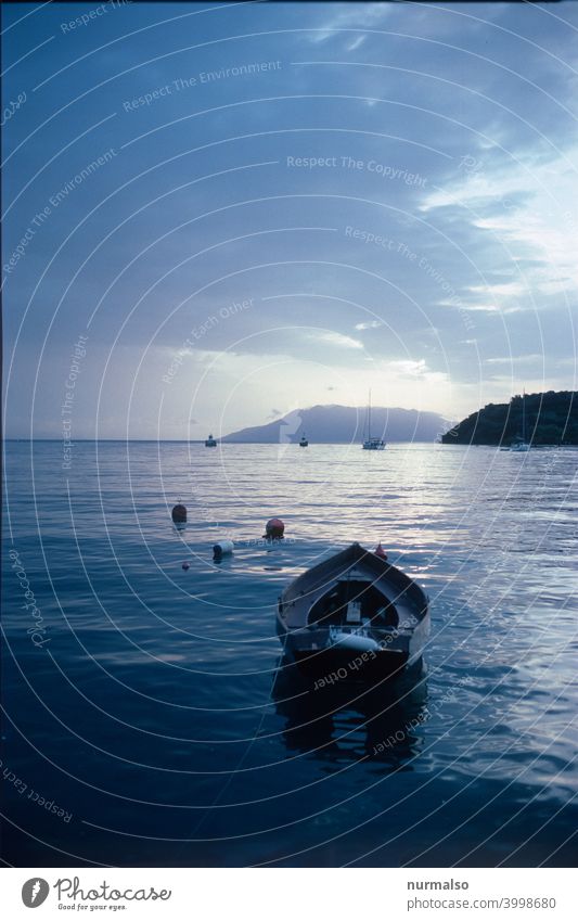 Harbour idyll Greece Ocean primal lum Fisherman Fishing boat Islands the Aegean salt water Relaxation