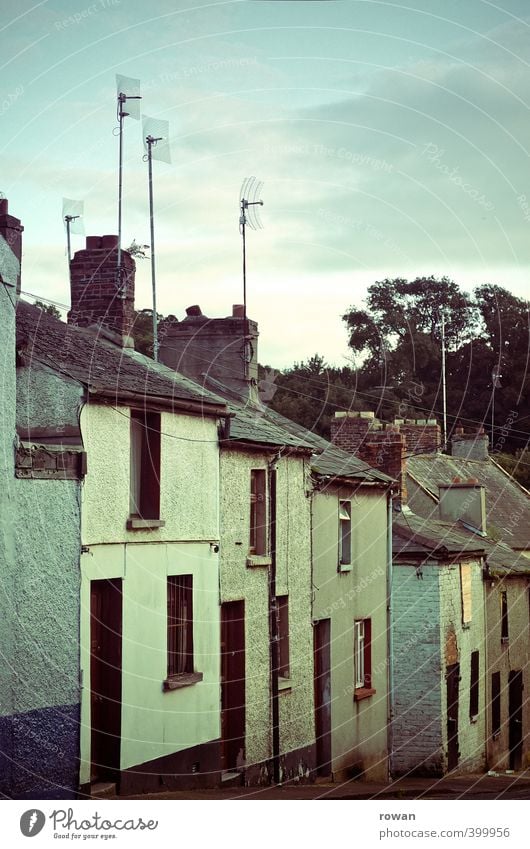 house series Village Small Town House (Residential Structure) Detached house Hut Building Facade Street Old Dark Creepy Hideous Cold Broken Retro Gloomy