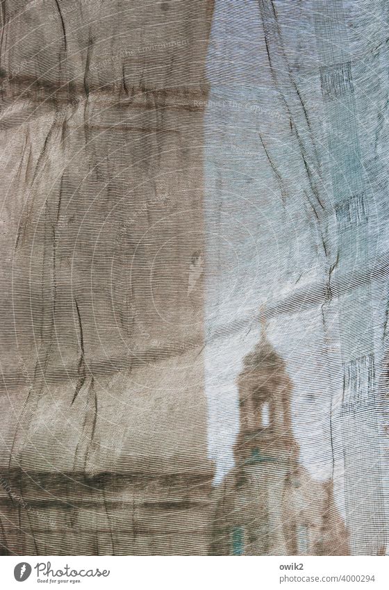 Dresden, veil Frauenkirche Wall (building) hazy Transparent Construction site Tarp blurred background Shallow depth of field Tourist Attraction Historic weave