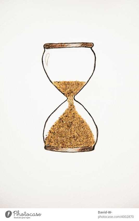 Time runs out in an hourglass Hourglass time pressure Sand creatively expire Haste Hectic Stress Clock