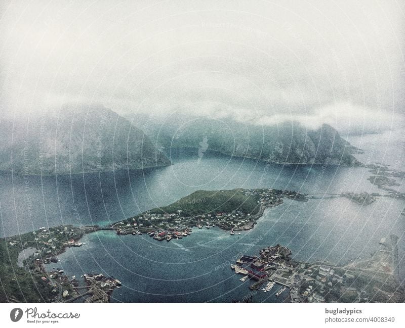 Scandinavian view and top view with clouds Lofotes Lofoten Islands Norway Ocean Landscape Vacation & Travel Travel photography vacation Vacation photo Clouds