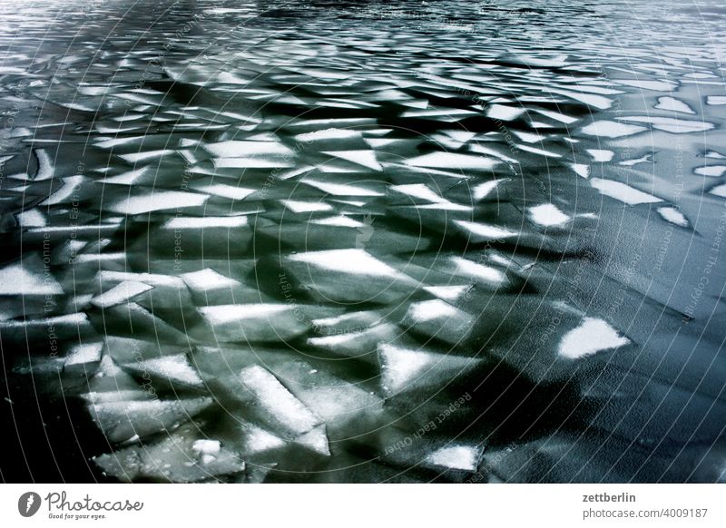 Even more ice floes on the Hohenzollern Canal Ice River Frost Cold Channel Landscape Nature Virgin snow Navigation Snow Snow layer Lake Pond vacation