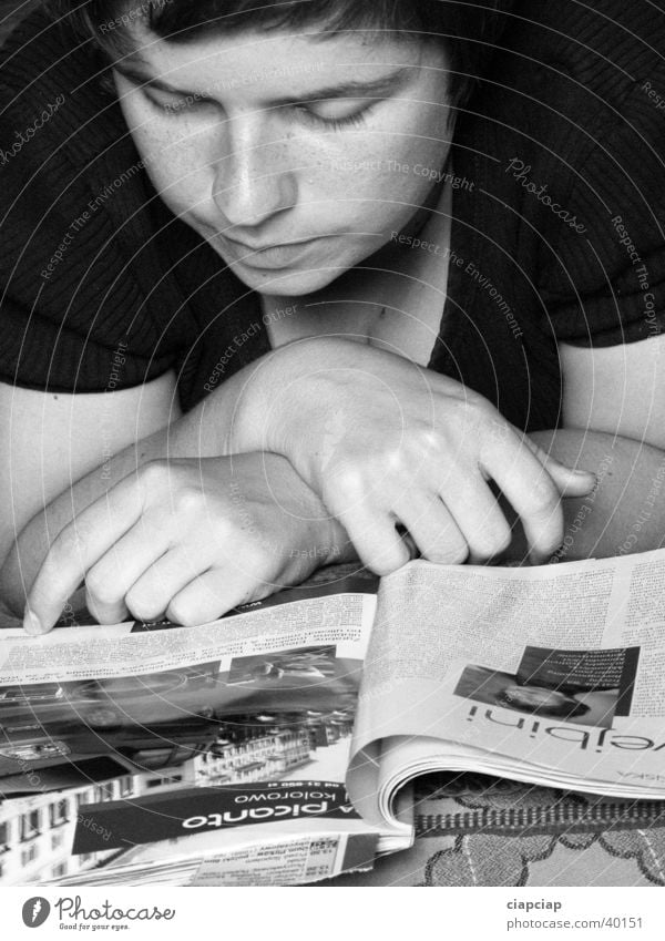 Read newspaper Newspaper Book Woman read