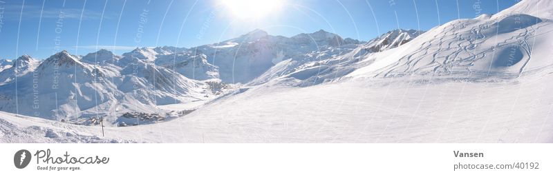 mountain world Panorama (View) Winter Mountain Snow Sun Large Panorama (Format)