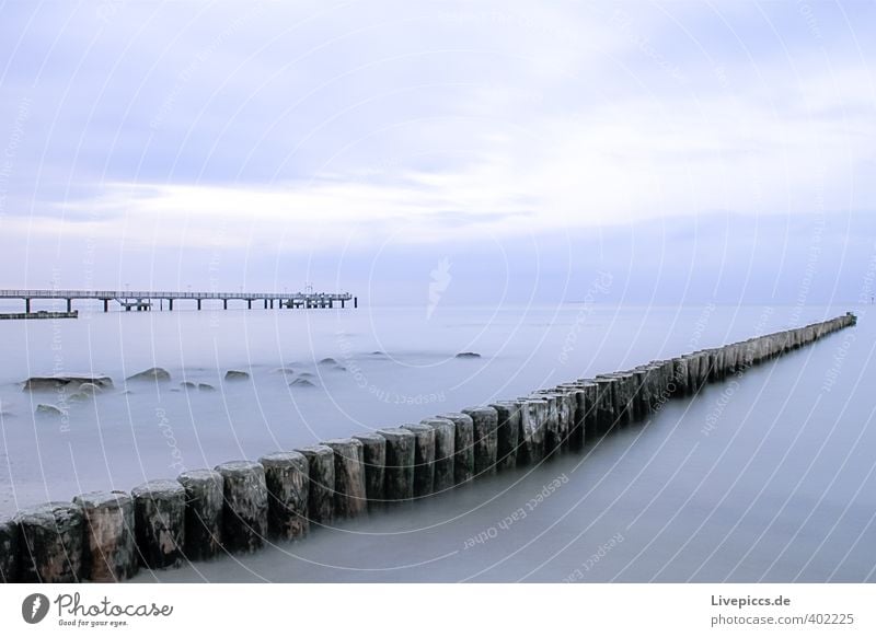 Baltic coast Beach Ocean Waves Environment Nature Landscape Water Sky Clouds Autumn Coast Baltic Sea Bridge Stone Wood Fresh Together Cold Wet Natural Blue Gray