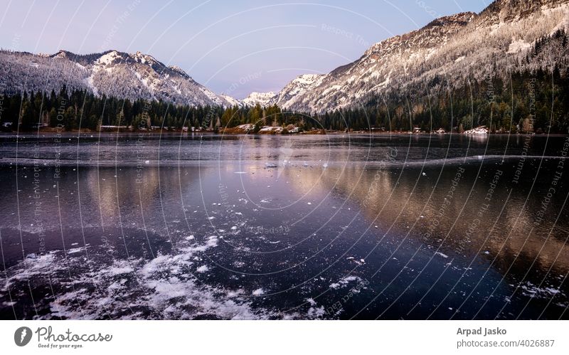 Winter Landscape from Gold Creek Pond - Snoqualmie Pass, Washington Landscapes Lake pond goldcreek'giold creek pond hyak washington snoqualmie pass winter