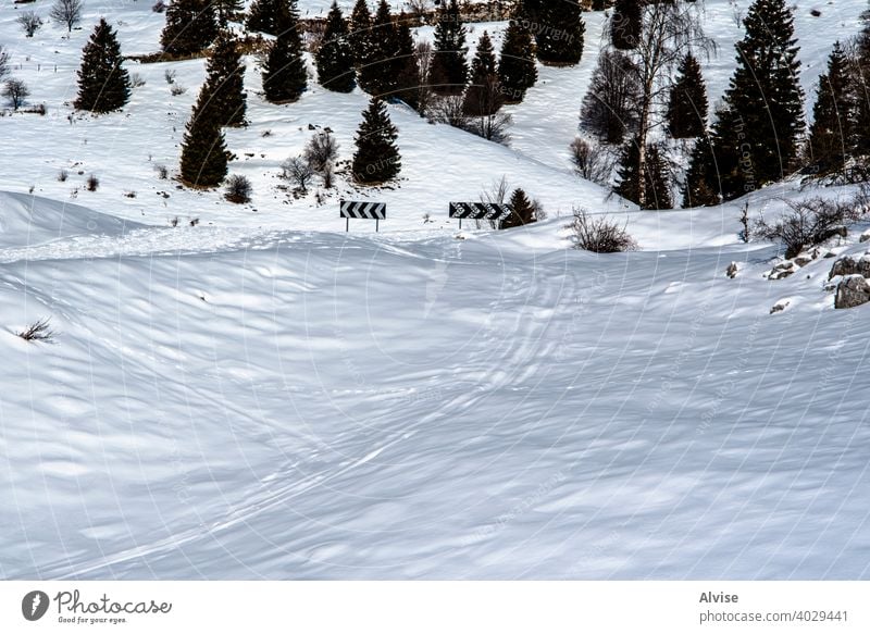 signs in the snow nature landscape mountain alps italy travel tourism winter sky view peak vacation alpine white outdoor sport scenery europe ski blue cold ice