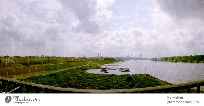 A1 Leverkusen Clouds Panorama (View) Water River Industrial Photography Skyline Graffiti Large Panorama (Format)