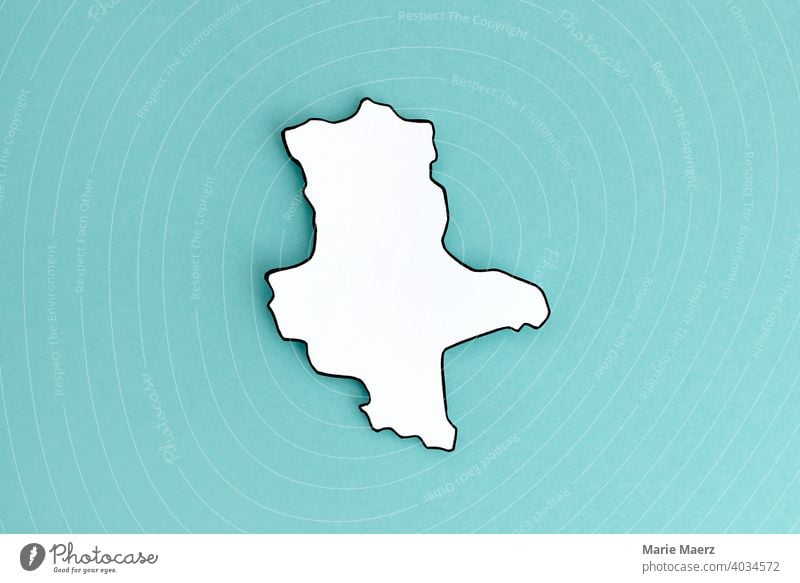 Saxony-Anhalt federal state as paper silhouette Federal State Germany country map Silhouette Design Minimalistic paper cut Paper Neutral Background picture