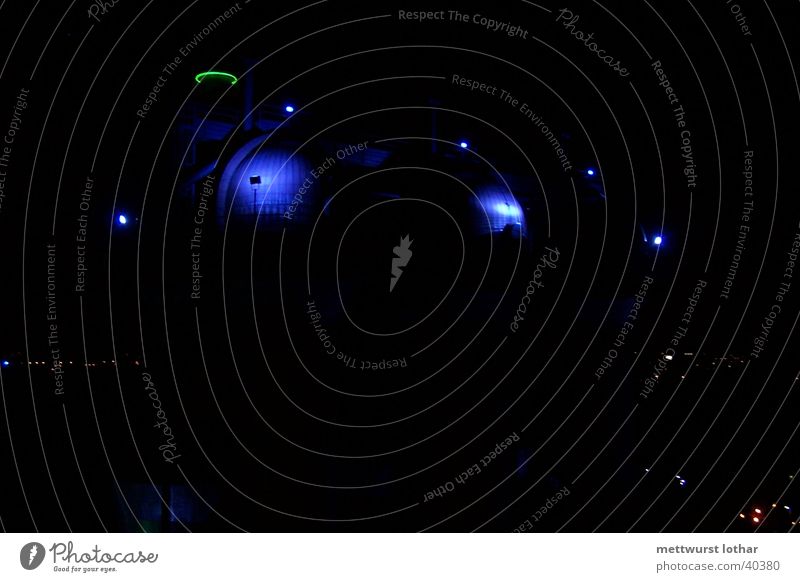 Industrial park at night The Ruhr Mine Night Duisburg Industry industrial park Blue District landscape park