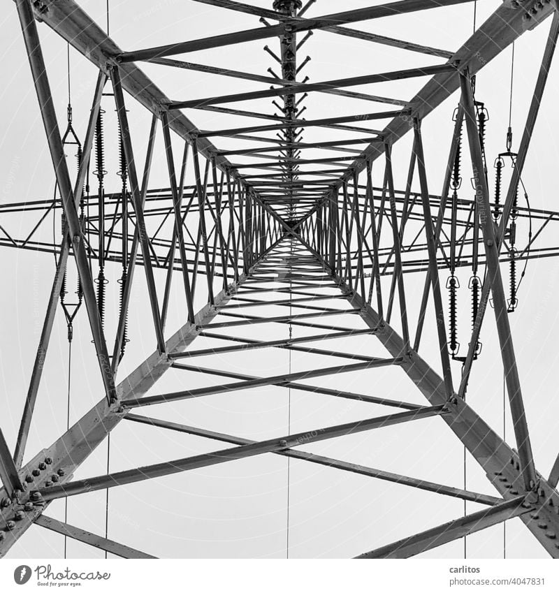 Power pole | CO2 ... I am so free co2 Carbon dioxide stream Electricity pylon Energy energy revolution alternative energy Energy industry Technology Sky