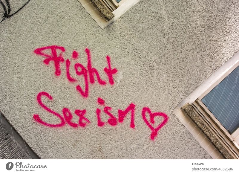 Fight Sexism Equality equal rights Detail Design urban Mural painting writing Colour photo Youth culture Creativity Letters (alphabet) Culture Art Plaster Daub