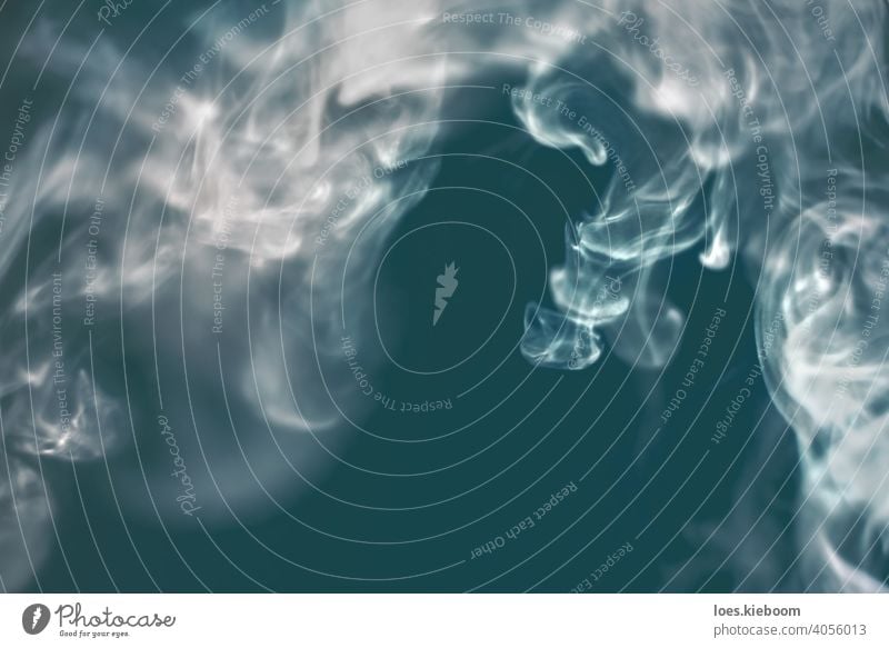 Abstract flowing steam of air humidifier with dreamy concept of underwater scene with jellyfish smoke ocean sea abstract swirl silky zen turquoise scent aroma