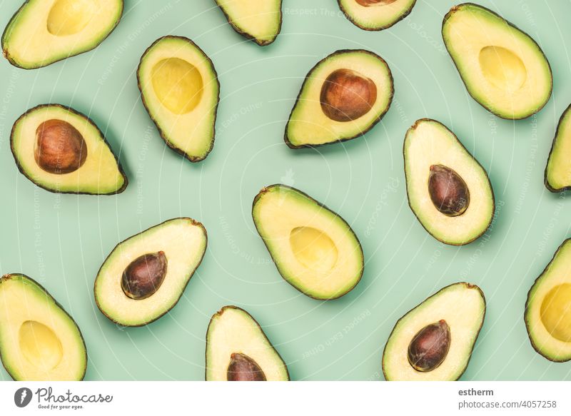 fresh ripe avocados pattern abstract appetizer eat freshness slices vegetarian diet ingredient health delicious lifestyle vegan vitamins grocery seed sliced