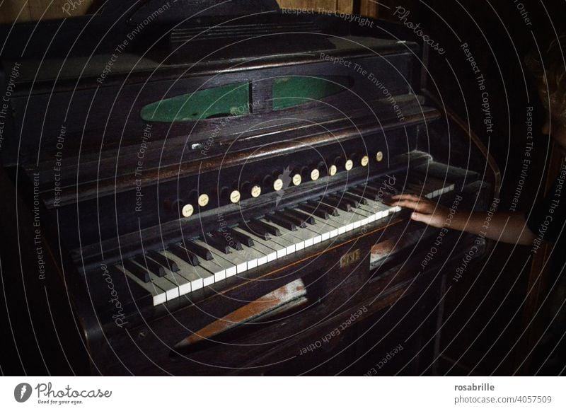 old piano with a lot of white keys and black ones in the spaces in between Piano Old Ancient Hand fumble Dark somber Past then Music Playing Piano music musical