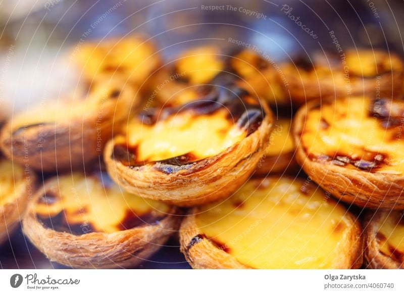 Portuguese dessert - Pastel de nata. portuguese pastel de nata food custard delicious sweet tasty traditional egg pastry pie tart background bakery snack cake