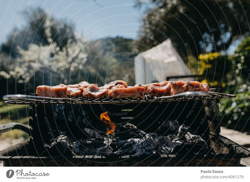 Barbecue with meat Barbecue (apparatus) Barbecue (event) BBQ Grill grilled grilled meat Meat Weekend Steak Summer Nutrition Charcoal (cooking) BBQ season