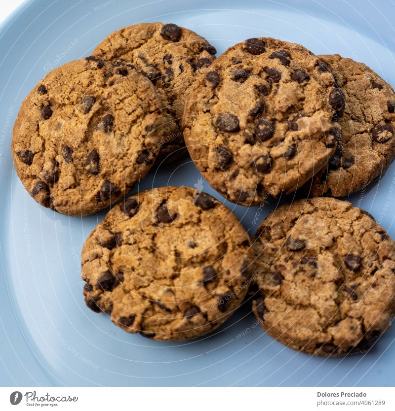 Plate of chocolate chip cookies Fruit Food Baked goods Nutrition Organic produce Vegetarian diet Almond chia Berries Oats Oat flakes Cookie Blueberry Raspberry