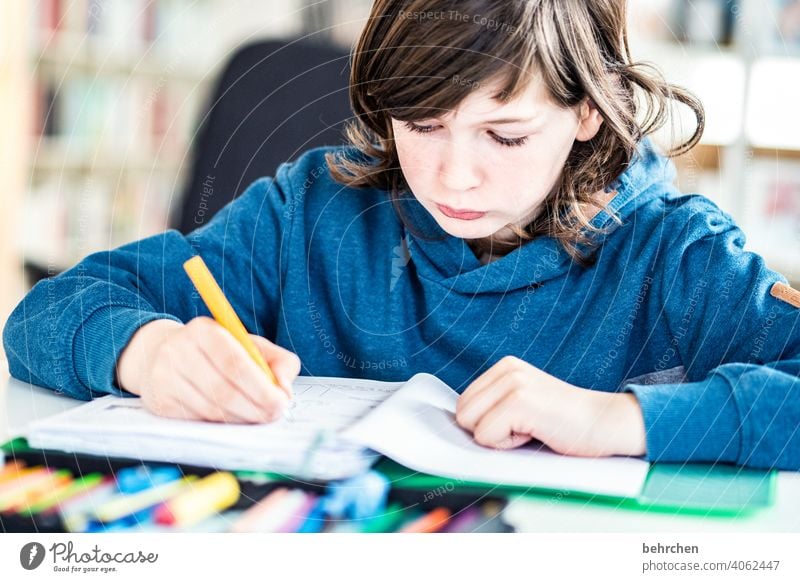 corona thoughts | . tired listless pen pens coronavirus Interior shot ponder Exasperated Colour photo Close-up Child Boy (child) Light Infancy Study Contrast