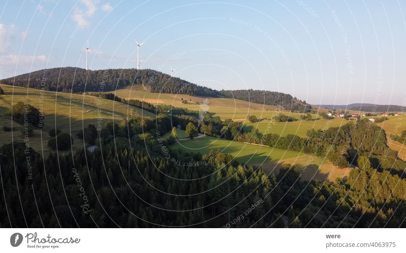 Panorama at sunset from the mountains of the Black Forest near Gersbach over the Wehratal and the city of Wehr towards the Swiss Alps Europe Germany alps