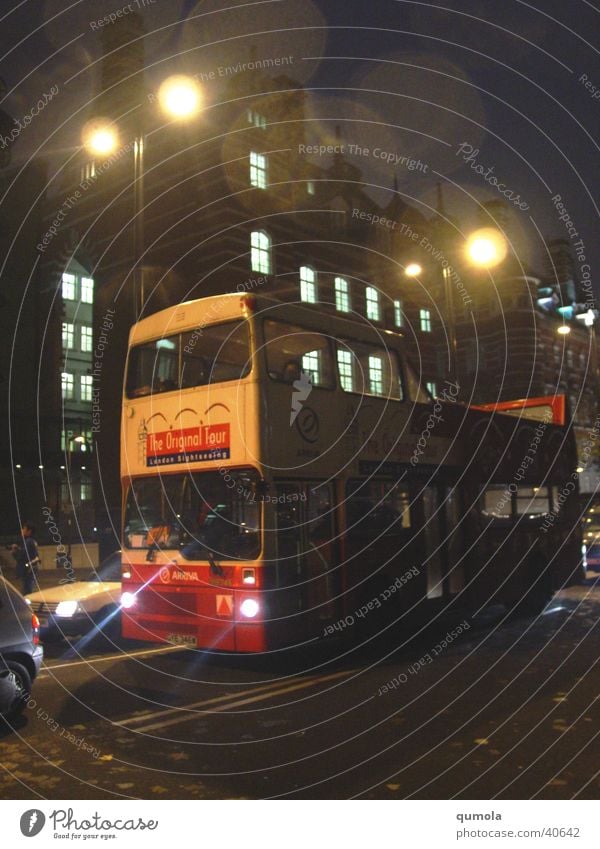 london bus Colour photo Subdued colour Exterior shot Experimental Copy Space right Copy Space bottom Night Light Reflection Back-light Central perspective