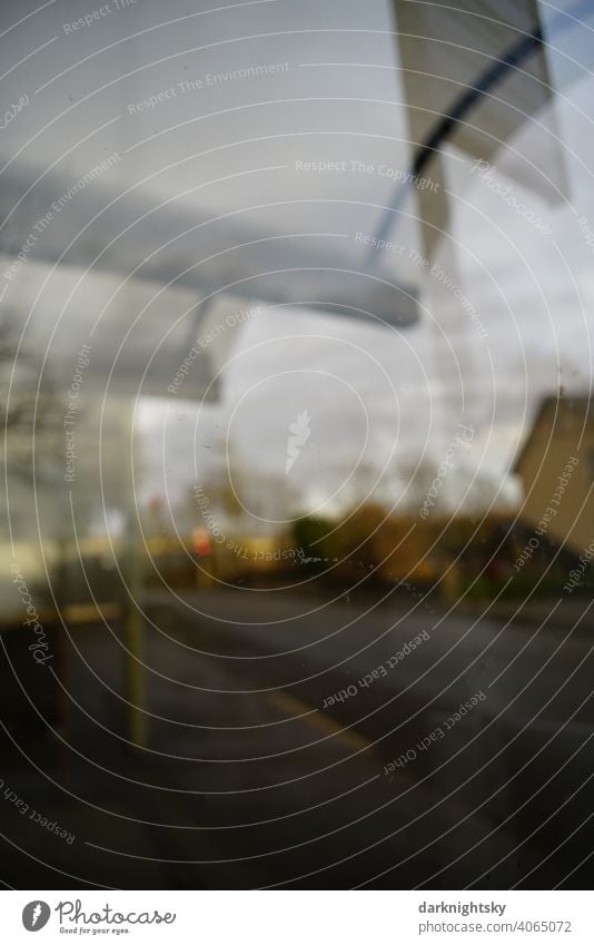 Stop point made of glass for buses in the road space Bus Stop (public transport) Public transit Street Day Bus stop Traffic infrastructure Transport