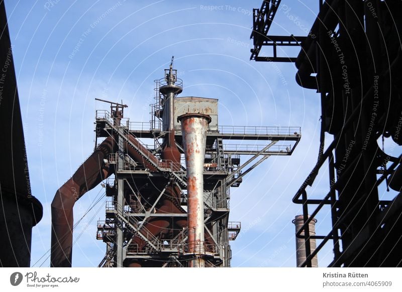 blast furnace in the landscape park duisburg-north Steel factory smelting works Blast furnace decommissioned Erstwhile Industrial plant Industrial monument