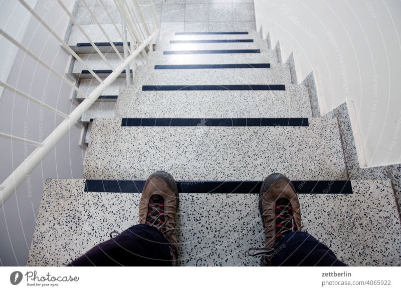 Sitting on the stairs sales Descent Downward ascent Upward Window rail House (Residential Structure) Apartment house Deserted apartment building New building