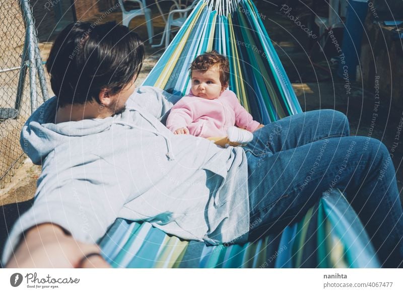 Little baby enjoying a sunny day in holidays with dad family happiness father parent parenthood babyhood happy discover explore relax leisure family time