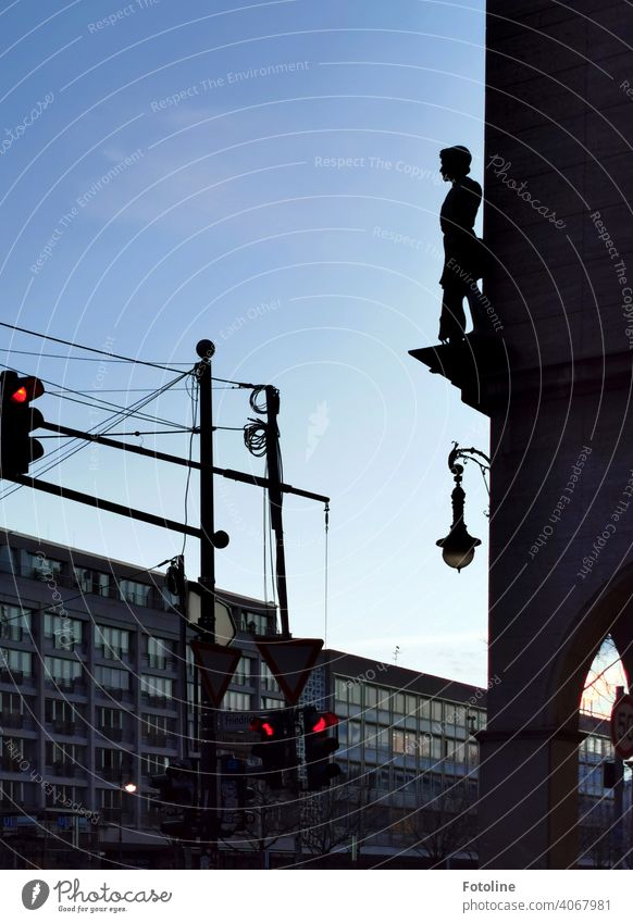 The statue stands patiently on its heel and observes the ever-changing traffic scene Berlin Capital city Berlin Centre Downtown Berlin Architecture Town Germany