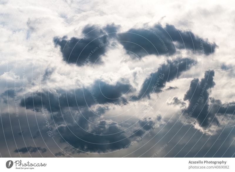 Evening sky with black clouds of an unusual shape. climate moody disaster cumulonimbus ambience turbulent environment awe day nobody fluffy cumulus air